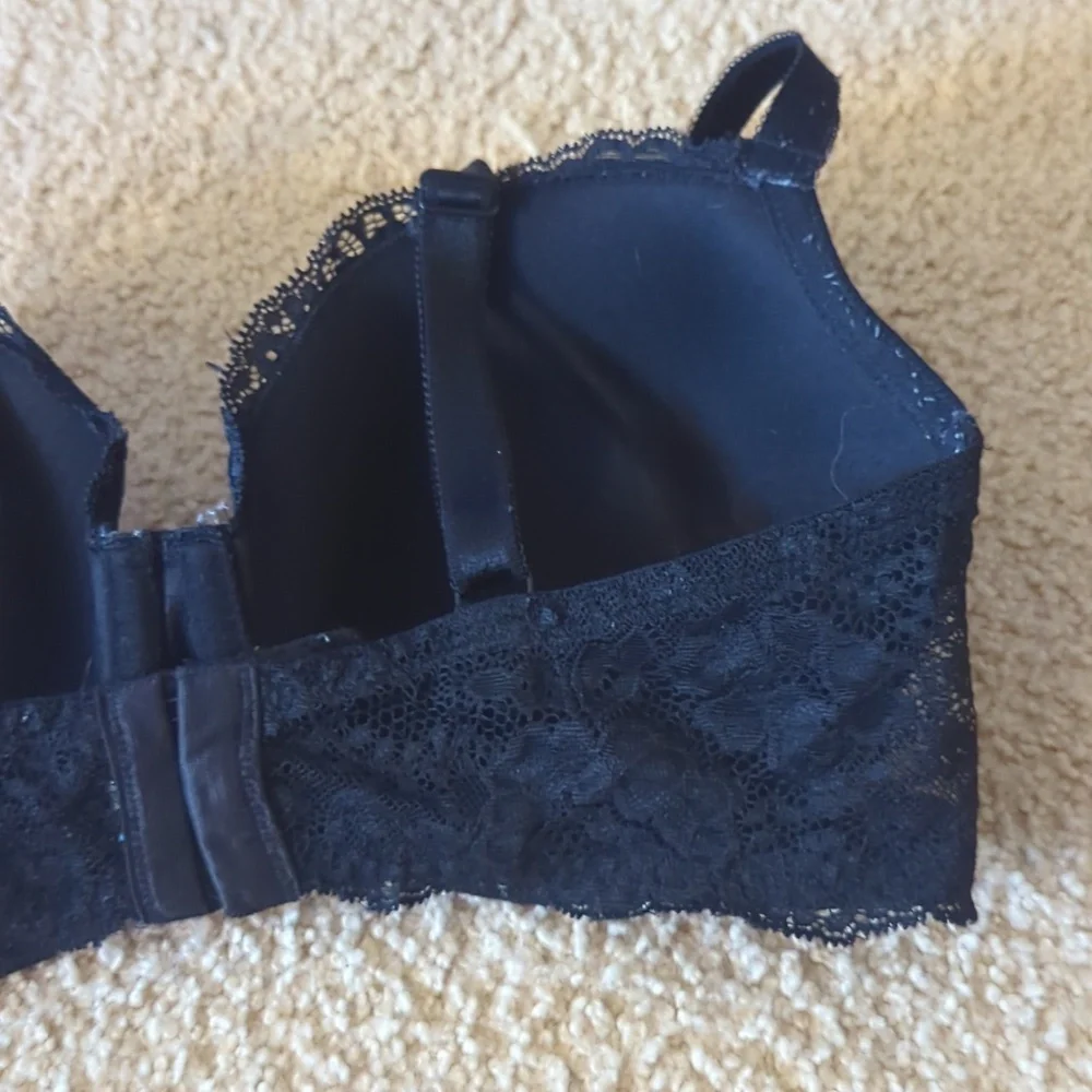 Victoria's Secret Dream Angels Lined Demi Black Bra Size 34 DD_6